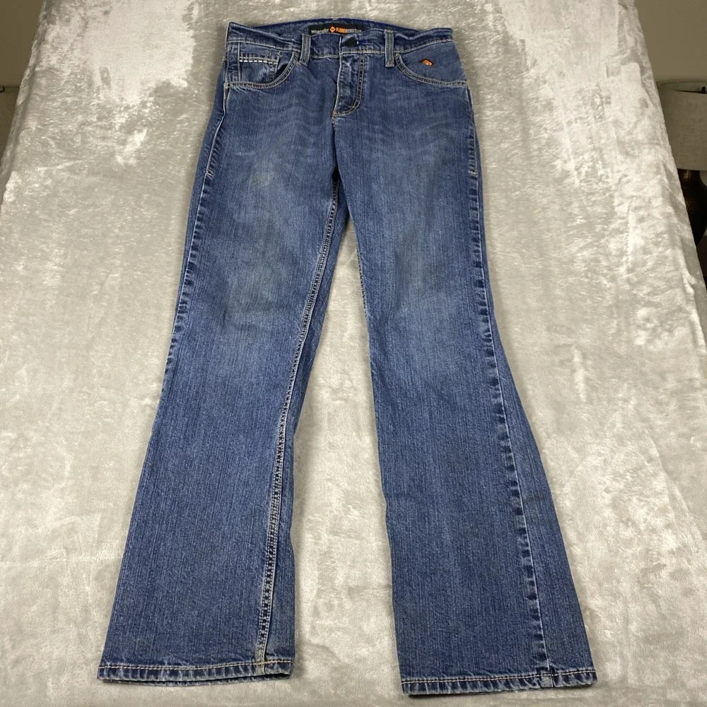 Wrangler FR Men's 30x32 Flame Resistant FR77MTM 17 ATPV Work Denim Blue Jeans
